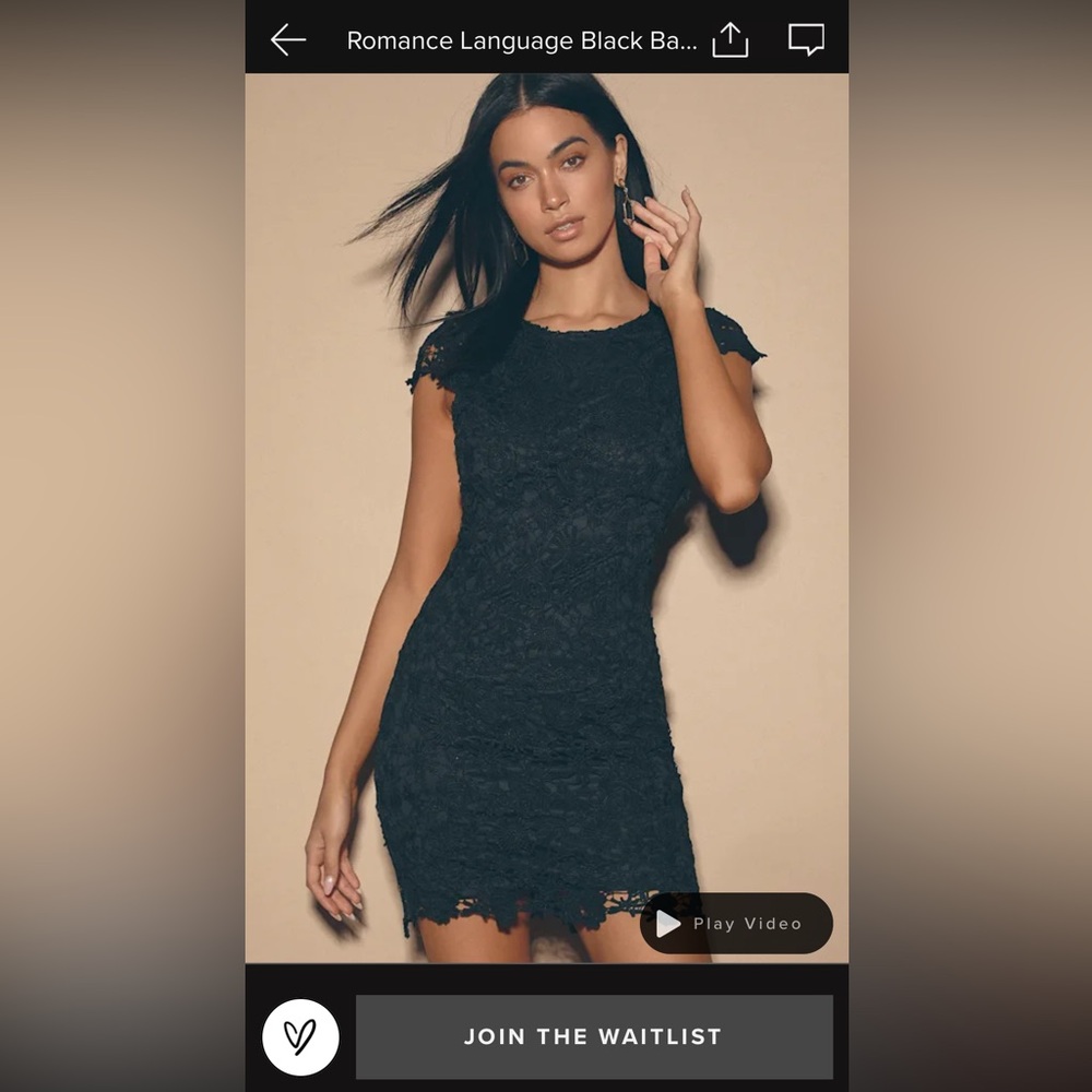 Lulus Romance Language Black Backless Lace Dress - Size XS